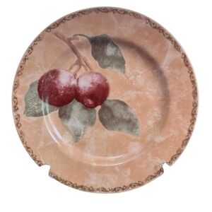 Cheri Blum 222 Fifth Cortland Salad Plate 8.25" Plum Stoneware Disc.Tuscan Fruit